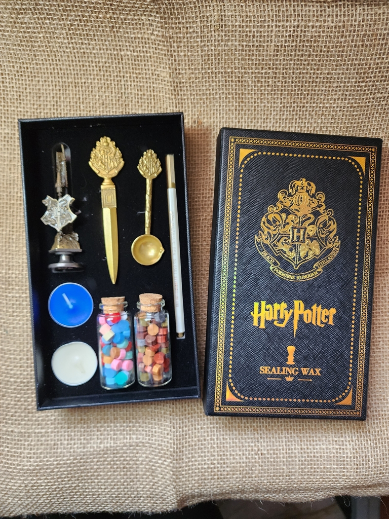 Kit de Selo de Cera Vintage todo de Metal Harry Potter Hogwarts