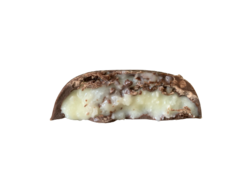 Bombom de Chocolate Branco de Coco, Recheado com Pedaços de