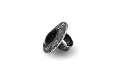 La Naturaleza de la Materia Silver Obsidian Ring - Hominis
