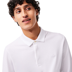 Polo Lacoste Paris Manga Longa Branca - comprar online