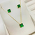Conjunto colar e brincos zircônia verde esmeralda - comprar online