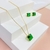 Conjunto colar e brincos zircônia verde esmeralda