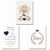 Kit com 3 Placas decorativas de MDF - Ursinho Príncipe Azul Marinho