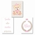 Kit com 3 Quadrinhos Decorativos - Tema Ursinha Princesa Rosa - Lilás Mimos e Personalizados: Quadrinhos Decorativos para Quarto de Bebê