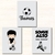 kit com 3 Placas decorativas de MDF Jogador de Futebol 20cm x 28cm