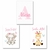 kit com 3 Placas decorativas de MDF Safari Baby para menina