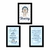 Kit com 3 Placas Decorativas em MDF com nome - Ursinho Aviador - Lilás Mimos e Personalizados: Quadrinhos Decorativos para Quarto de Bebê