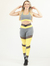 Calça Legging Evolution Faixas - Cinza e Amarelo