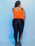 Calça Legging Fitness Daring Plus Size - Preto e Laranja - loja online