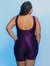 Macacão Curto Com Detalhes Lateral Plus Size- Ikat Roxo - CorpusFit Moda Fitness, Praia e Casual