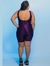 Macacão Curto Com Detalhes Lateral Plus Size- Ikat Roxo - loja online