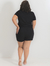 Conjunto Moletinho Preto Plus Size - Shorts e T-Shirt - CorpusFit Moda Fitness, Praia e Casual