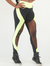 Calça Legging Evolution Transparência - Preto e Amarelo Neon