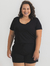 Conjunto Moletinho Preto Plus Size - Shorts e T-Shirt na internet