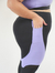 Calça Legging Plus Size Evolution com Bolso - Preto e Lilás - CorpusFit Moda Fitness, Praia e Casual