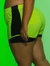 Shorts Sobreposto com Arrastão Plus Size- Amarelo Fluorescente - loja online