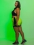 Imagem do Shorts Sobreposto com Arrastão Plus Size- Amarelo Fluorescente