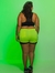 Shorts Sobreposto com Arrastão Plus Size- Amarelo Fluorescente na internet