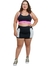 Top com Argola na Costa Plus Size- Preto e Rosa - CorpusFit Moda Fitness, Praia e Casual