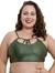 Top Fitness Luxo Plus Size - Cetim Verde Militar na internet