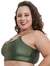 Top Fitness Luxo Plus Size - Cetim Verde Militar - CorpusFit Moda Fitness, Praia e Casual