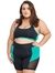 Top com Argola na Costa Plus Size- Preto e Verde Água - CorpusFit Moda Fitness, Praia e Casual