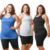 Kit 3 Regata Longa Fitness - Plus Size