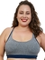 Top com Argola na Costa Plus Size - Cinza e Azul Marinho