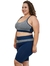 Top com Argola na Costa Plus Size - Cinza e Azul Marinho - CorpusFit Moda Fitness, Praia e Casual