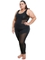 Macacão Longo Life Fitness Plus Size - Preto e Tule