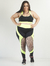 Top Plus Size Fitness com Ziper Evolution - Preto e Amarelo Neon - loja online