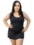 Vestido com Costas Aberta Plus Size - Preto