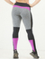 Calça Legging Evolution Tule Lateral - Cinza e Violeta - CorpusFit Moda Fitness, Praia e Casual