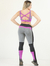 Calça Legging Evolution Tule Lateral - Cinza e Violeta - comprar online