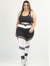 Calça Legging Plus Size Evolution Faixas- Preto e Branco