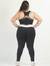 Calça Legging Plus Size Evolution Faixas- Preto e Branco - CorpusFit Moda Fitness, Praia e Casual