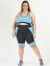 Bermuda Plus Size Fitness Running Com Bolso- Preto e Azul Agua - loja online