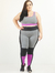 Calça Legging Plus Size Evolution Tule Lateral- Cinza e Violeta na internet