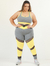 Top Plus Size Fitness Nadador Decote Reto - Cinza e Amarelo - comprar online