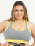 Top Plus Size Fitness Nadador Decote Reto - Cinza e Amarelo na internet