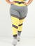 Calça Legging Plus Size Evolution Faixas - Cinza e Amarelo - CorpusFit Moda Fitness, Praia e Casual