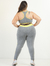 Calça Legging Plus Size Evolution Faixas - Cinza e Amarelo - loja online