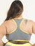 Top Plus Size Fitness Nadador Decote Reto - Cinza e Amarelo - loja online