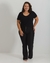 Calça Flare Com Zíper e Bolso Plus Size- Cirre Preto