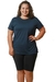 Conjunto T-shirt com Mulet e Bermuda Preta Plus Size na internet