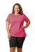 T-shirt com Mulet Plus Size - Rosa Magenta Furadinho