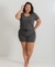 Conjunto Moletinho Cinza Plus Size - Shorts e T-Shirt