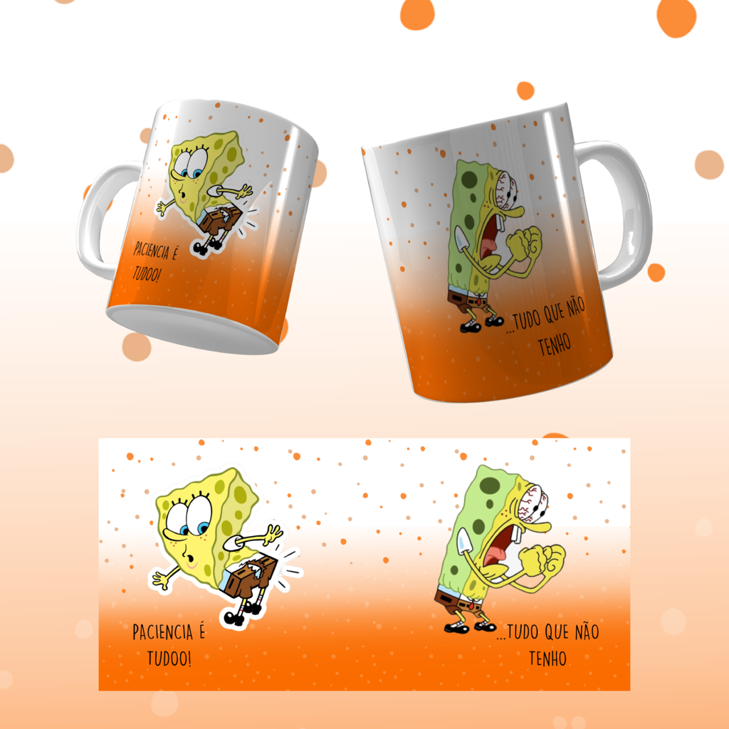 Caneca Bob Esponja e Patrick Colegas Amigos Melhores Amigos