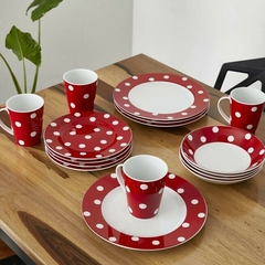 Set de Vajilla 16 Piezas Royal Porcelain Circles Red