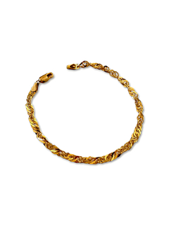 Pulsera de oro singapur rosada - comprar online